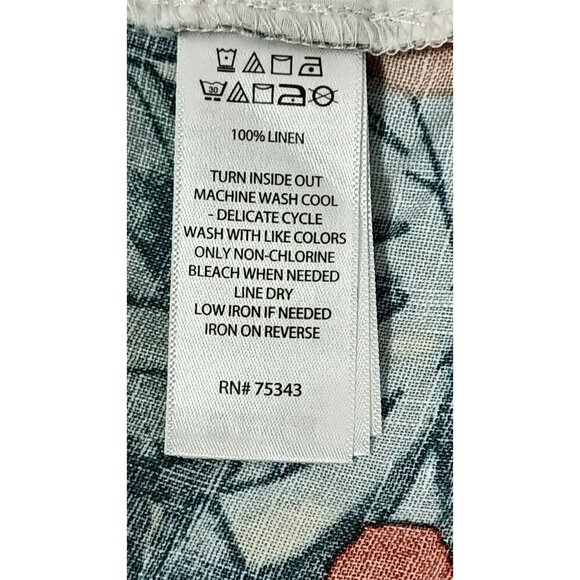 C&C California 100% Linen Palm Leaf Tropical Wide Leg Cropped Pants Women’s L - Picture 6 of 7